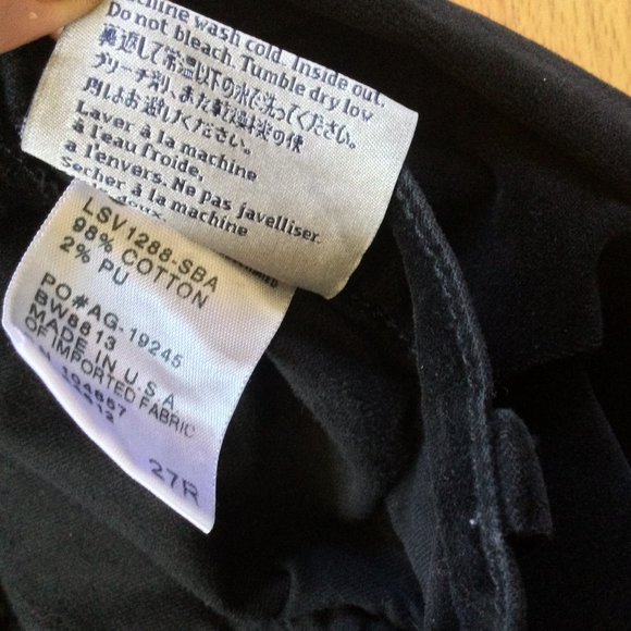 AG Adriano Goldschmied Super Skinny Legging pants  Black 27 R Velvet Corduroy - Picture 7 of 14